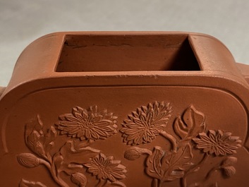 An unusual Chinese Yixing stoneware teapot and cover, Kangxi